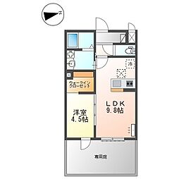 エクセルメゾン 1LDKの間取図画像