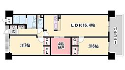 キャッスルコート東雲 2SLDKの間取図画像