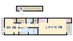 ファンド野里1 1LDKの間取図画像