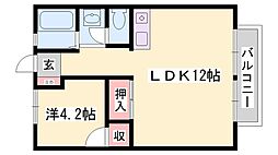 コーポ御立 1LDKの間取図画像