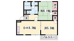 メゾンさつき 2DKの間取図画像