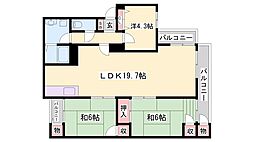 MISTRAL城西2 3LDKの間取図画像