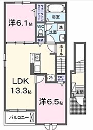 ファミールK II 2LDKの間取図画像