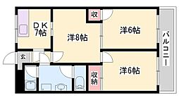 グランコート滝野 3DKの間取図画像