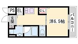 ステラ英賀保 1Kの間取図画像