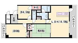 アゴラオーキッド富永 3LDKの間取図画像