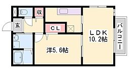 シエナフローラ1番館 1LDKの間取図画像