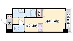 インタービレッジ高岡駅前 ワンルームの間取図画像