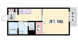 インステージ繁昌E 1Kの間取図画像