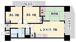 ファーレ姫路 3LDKの間取図画像