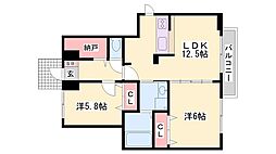 エテルナ・プラーサ 2LDKの間取図画像