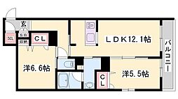 シャーメゾンソルテ 2LDKの間取図画像