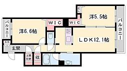 シャーメゾンソルテ 2LDKの間取図画像