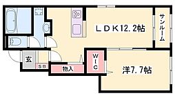 アル・グレース 1LDKの間取図画像