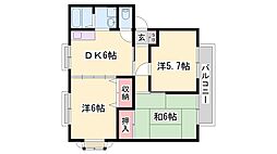 サンビレッジ北条C棟 3DKの間取図画像