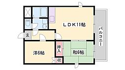 シティライフ保城 2LDKの間取図画像