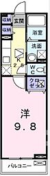 サンクレメントB 1Kの間取図画像