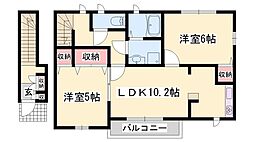 シュライン・フロント 2LDKの間取図画像