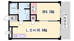 ディオミオ 1LDKの間取図画像
