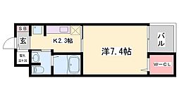ブリーズコート城北 1Kの間取図画像