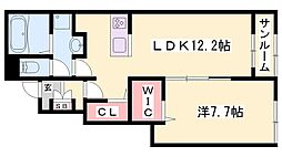 フクダパークサイド1 1LDKの間取図画像