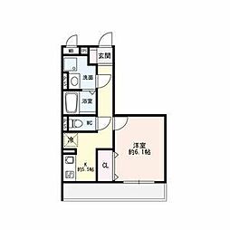 ブライトステージ 1Kの間取図画像