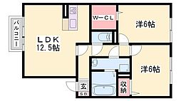 プリンシプル2 2LDKの間取図画像