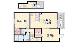 グレース七番館 2LDKの間取図画像