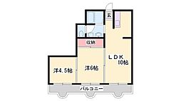 メゾン手柄 2LDKの間取図画像