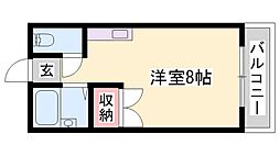 ブルースノーシラクニ ワンルームの間取図画像