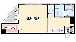 Br東延末 1Kの間取図画像