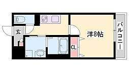 クローバー英賀保駅前 1Kの間取図画像