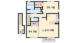 コーポラスイヅツ 2LDKの間取図画像