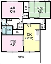 ルクプルFB棟 3DKの間取図画像