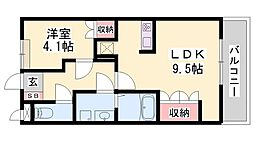 フローリィ・パルク・ヴィーブル 1LDKの間取図画像