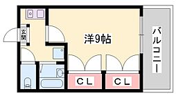 フォレスト光 1Kの間取図画像