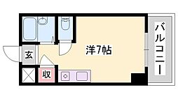 プレアール姫路北平野 ワンルームの間取図画像