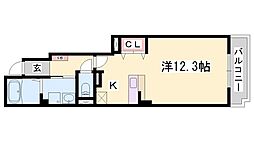 フローリアン・F 1Kの間取図画像