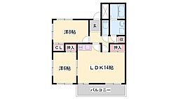 メゾン嵐山 2LDKの間取図画像