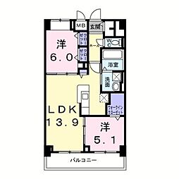 KUNIO 2LDKの間取図画像