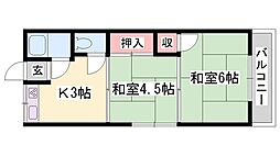 堀留ハイツ 2Kの間取図画像