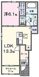 糸久レジデンス龍野　壱番館 1階1LDKの間取り