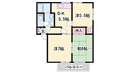 ディアスオークラ 3DKの間取図画像