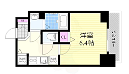 プレサンス南森町ライズ 6階1Kの間取り