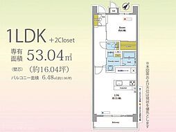 アルファライフ博多プレシャス 1LDKの間取図画像