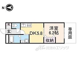 モアイーストV 1階1DKの間取り