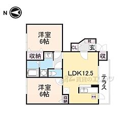 サンモールＡ 1階2LDKの間取り