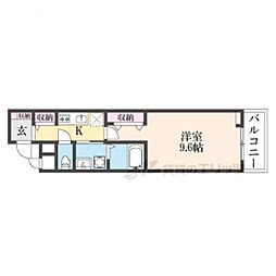 近鉄橿原線 大和八木駅 徒歩10分の賃貸アパート 3階1Kの間取り