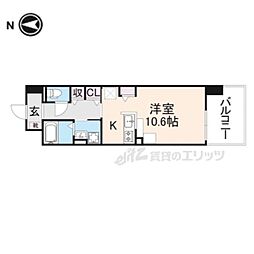JR和歌山線 高田駅 徒歩7分の賃貸マンション 1階ワンルームの間取り