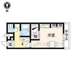 レオパレスSOPRA 1Kの間取図画像